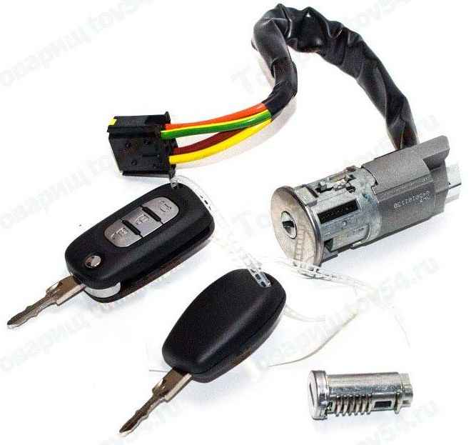 Цилиндр выключателей замков дверей с выключателем зажигания (с ПДУ, комплект поставки, 2 личинки) <b>АВТОВАЗ 8450101024</b> - Цилиндр выключателей замков дверей с выключателем зажигания (с ПДУ, комплект поставки, 2 личинки) <b>АВТОВАЗ 8450101024</b> - изображение