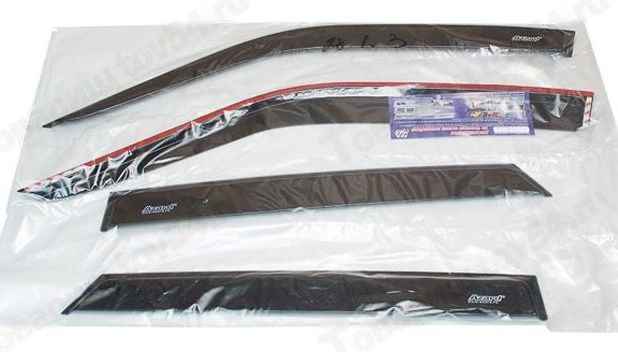 Ветровики (дефлекторы) для дверей ВАЗ 2110, 2112, 2170 Приора самоклеящиеся <b>AZARD ДЕФ00023</b> - изображение