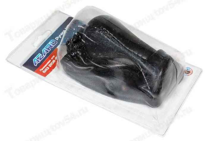 Ручка рычага КПП ВАЗ 2108-2109 с чехлом (искуств.кожа) черный <b>AZARD КПП00051</b> - изображение Ручка рычага КПП ВАЗ 2108-2109 с чехлом (искуств.кожа) черный <b>AZARD КПП00051</b> - изображение