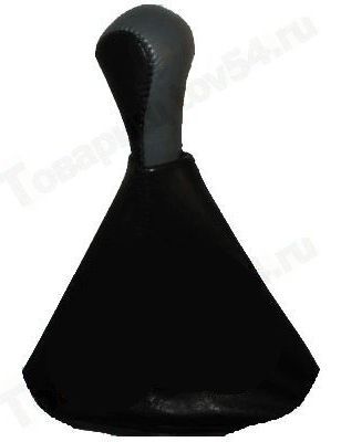 Ручка рычага КПП ВАЗ 2113-2115 с чехлом и рамкой (натуральная кожа) серый <b>AZARD КПП00073</b> - изображение