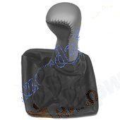 Ручка рычага КПП ВАЗ 2170 Приора с чехлом и рамкой (натуральная кожа) серый <b>AZARD КПП00130</b> - изображение