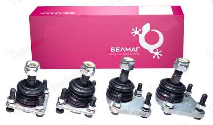 Опора шаровая ВАЗ 21214 НИВА-М -Конвейерная (с удлин.фланц. 2шт + с накл.фланц. 2шт) с крепежом <b>БЕЛМАГ BM.0244</b> - изображение