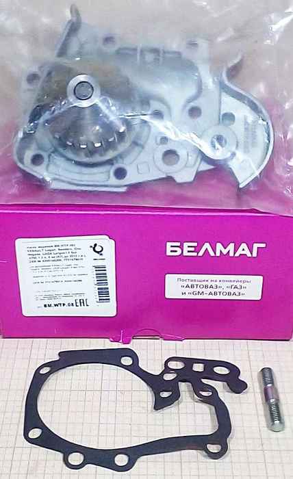 Помпа Lada Largus 1,6 8кл.(K7M), 1,4 8кл.(K7J до 2010г), Renault Logan, Sandero, Megane 7701478018 <b>БЕЛМАГ BMWTP082</b> - изображение 1
