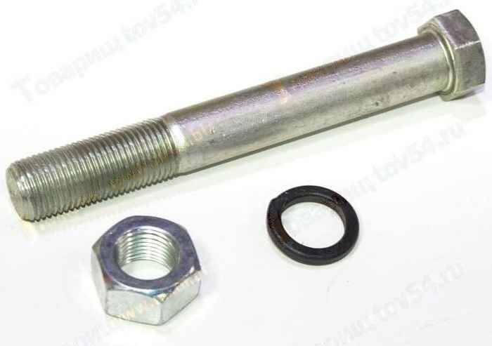 Болт рессоры Газель М16*1,5*120 в сборе гайка гровер 2 шайбы ключ 24 <b>БЕЛЗАН 00000-0291156-СБ</b> - изображение