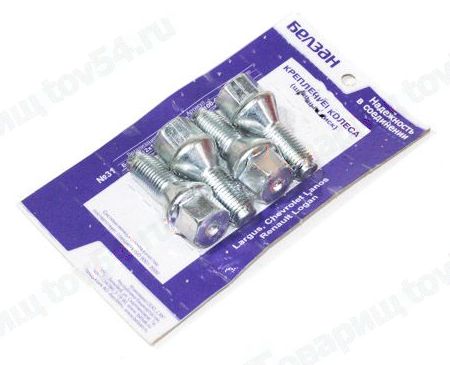 Болт М12*22*1,5 колесный с буртом Largus, Nexia, Lanos, Espero ключ 17 (4шт) <b>БЕЛЗАН кт31</b> - изображение Болт М12*22*1,5 колесный с буртом Largus, Nexia, Lanos, Espero ключ 17 (4шт) <b>БЕЛЗАН кт31</b> - изображение