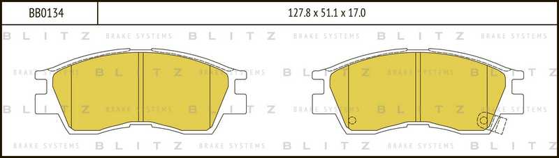 Колодки тормозные дисковые <b>BLITZ BB0134</b> - изображение Колодки тормозные дисковые <b>BLITZ BB0134</b> - изображение