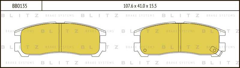 Колодки тормозные дисковые <b>BLITZ BB0135</b> - изображение Колодки тормозные дисковые <b>BLITZ BB0135</b> - изображение