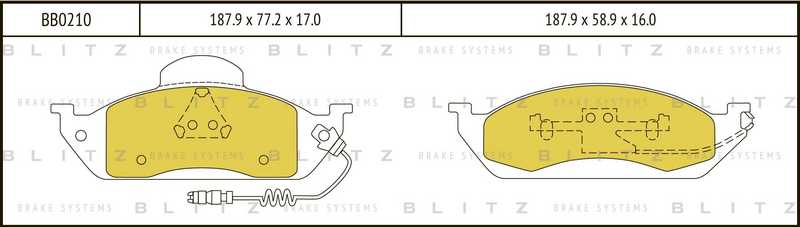 Колодки тормозные дисковые <b>BLITZ BB0210</b> - изображение