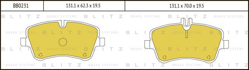 Колодки тормозные дисковые <b>BLITZ BB0231</b> - изображение Колодки тормозные дисковые <b>BLITZ BB0231</b> - изображение