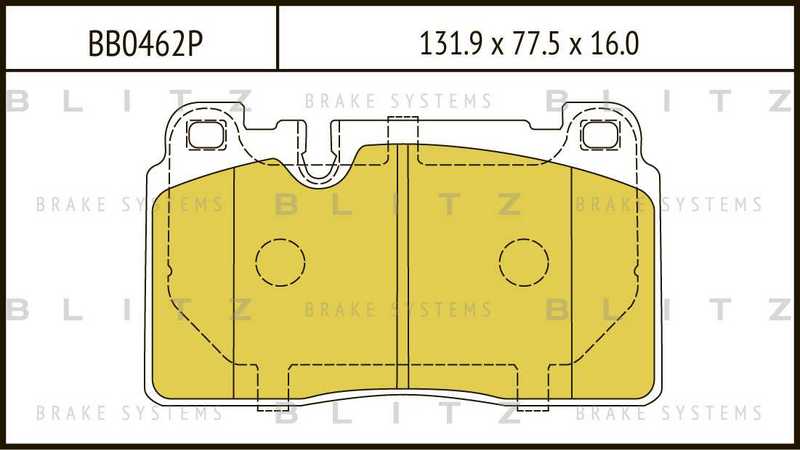 Колодки тормозные дисковые <b>BLITZ BB0462P</b> - изображение Колодки тормозные дисковые <b>BLITZ BB0462P</b> - изображение