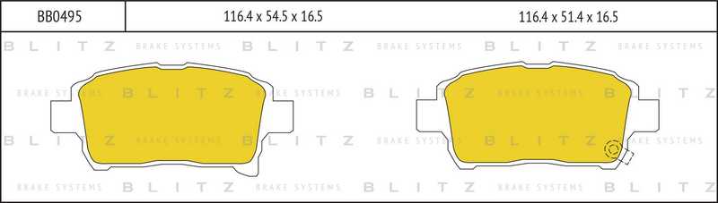 Колодки тормозные дисковые пер TOYOTA Corolla 00-> <b>BLITZ BB0495</b> - изображение