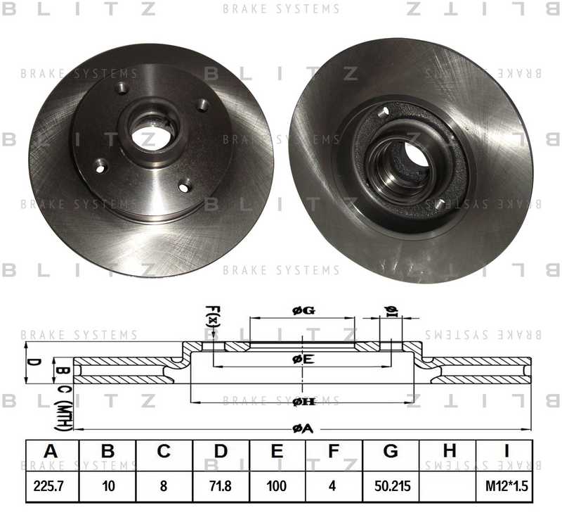Диск тормозной <b>BLITZ BS0114</b> - изображение