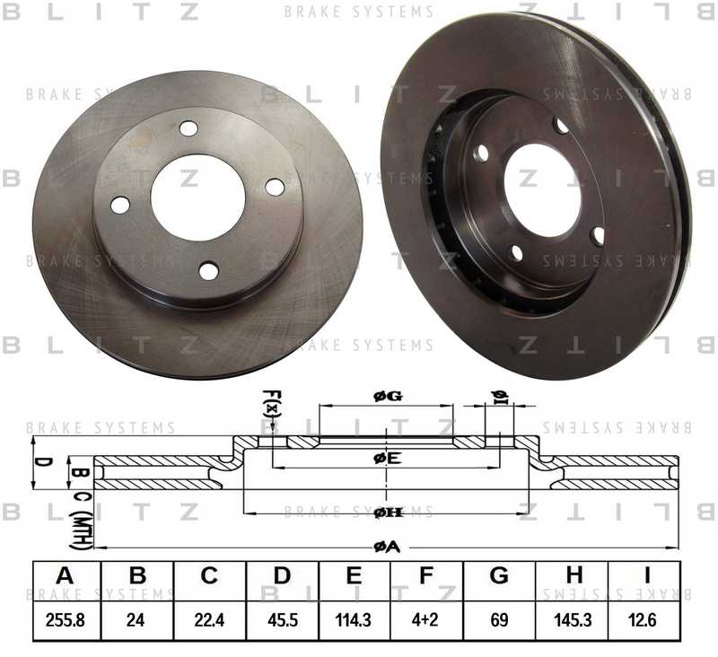 Диск тормозной <b>BLITZ BS0127</b> - изображение
