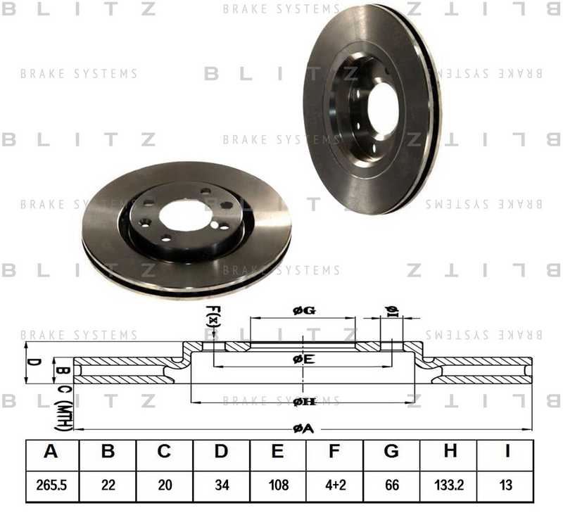 Диск тормозной <b>BLITZ BS0135</b> - изображение