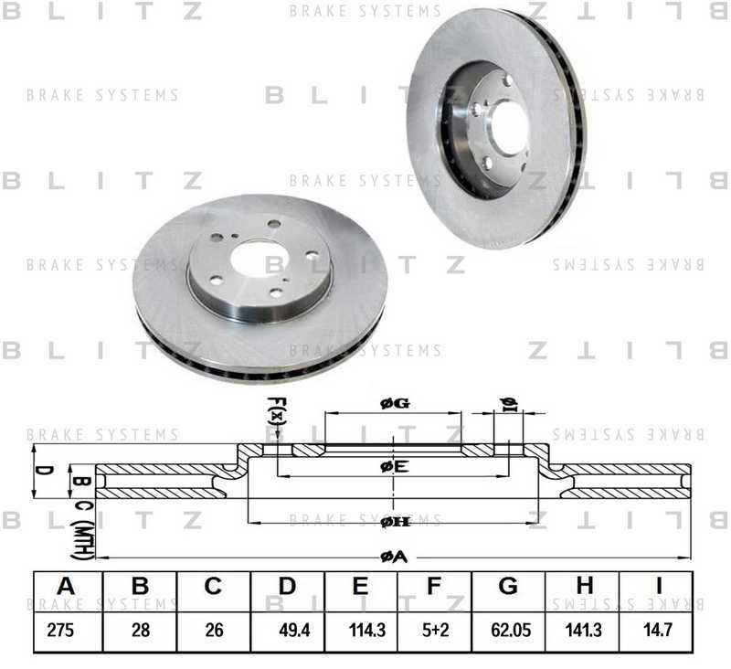 Диск тормозной <b>BLITZ BS0137</b> - изображение