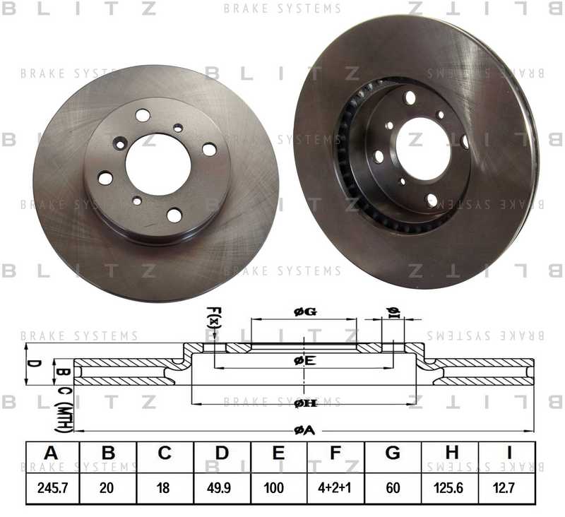 Диск тормозной <b>BLITZ BS0147</b> - изображение