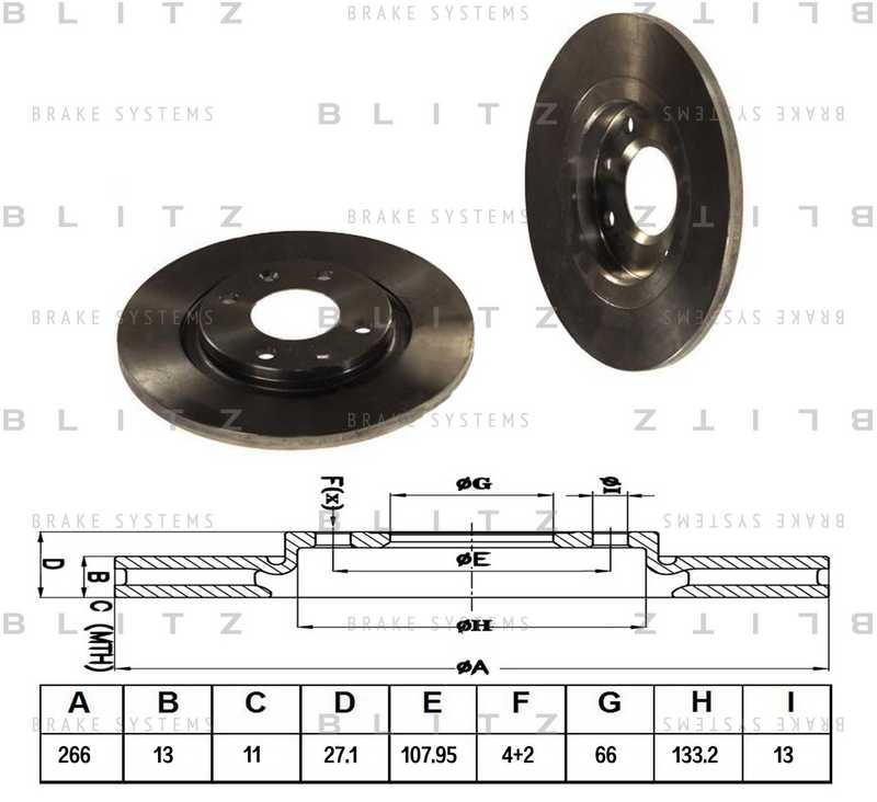 Диск тормозной <b>BLITZ BS0150</b> - изображение