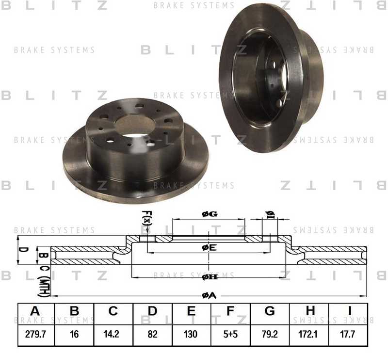 Диск тормозной <b>BLITZ BS0175</b> - изображение