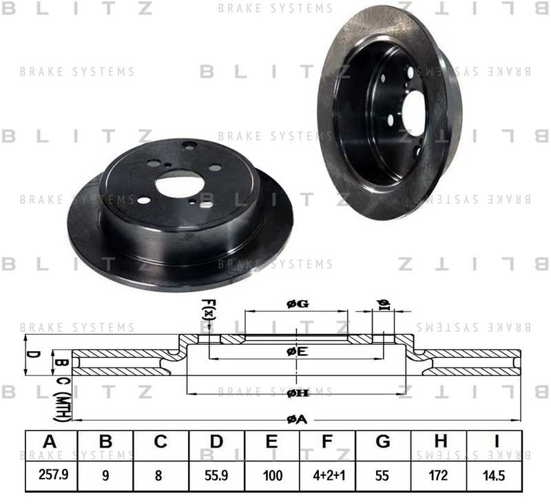 Диск тормозной <b>BLITZ BS0181</b> - изображение
