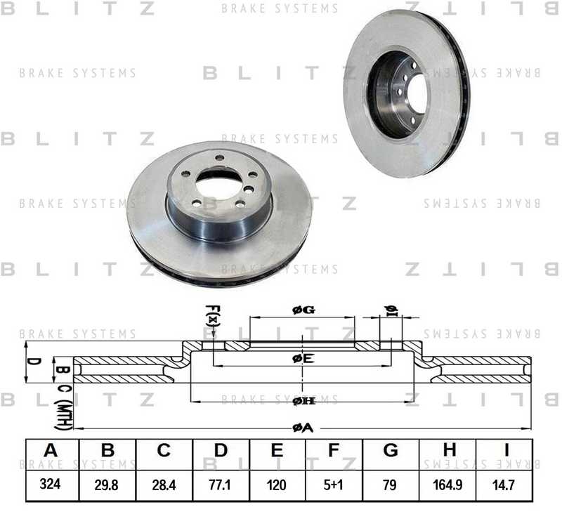 Диск тормозной <b>BLITZ BS0189</b> - изображение