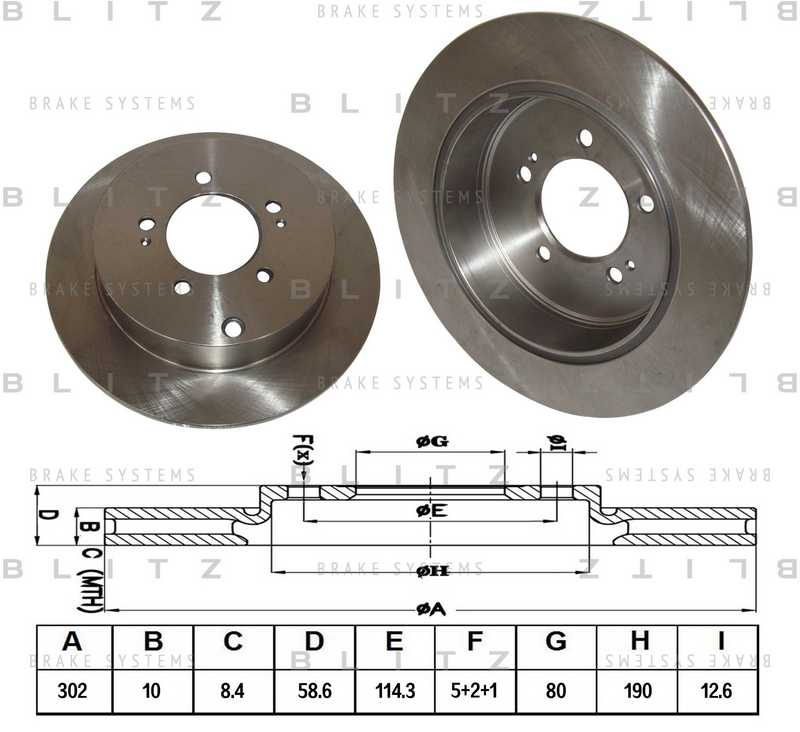 Диск тормозной <b>BLITZ BS0243</b> - изображение Диск тормозной <b>BLITZ BS0243</b> - изображение