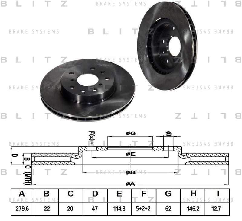 Диск тормозной <b>BLITZ BS0265</b> - изображение
