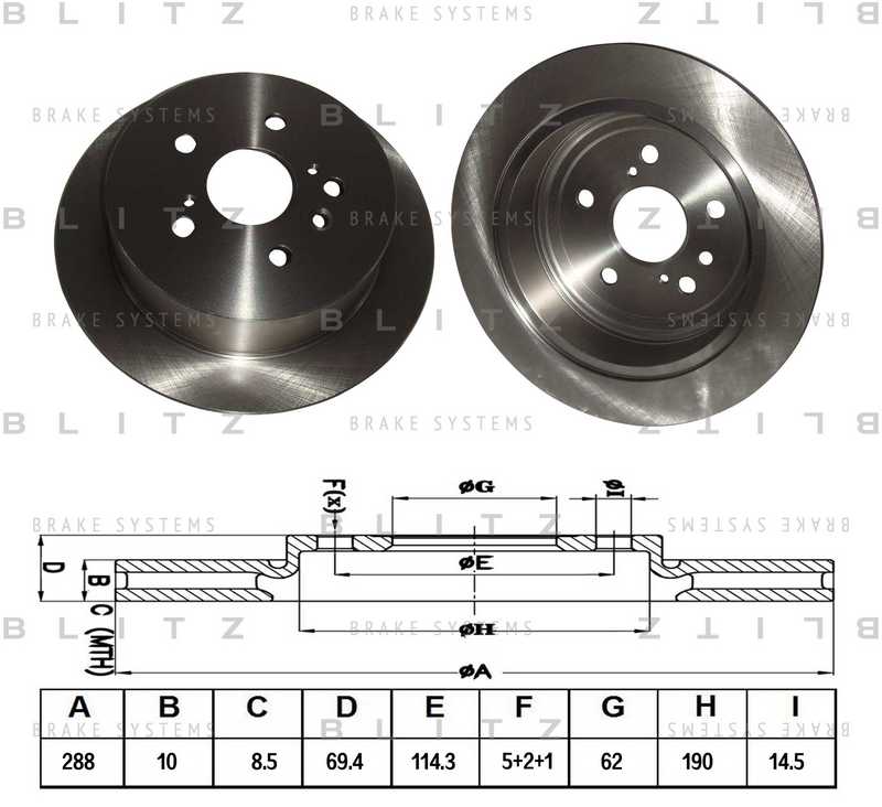 Диск тормозной <b>BLITZ BS0308</b> - изображение
