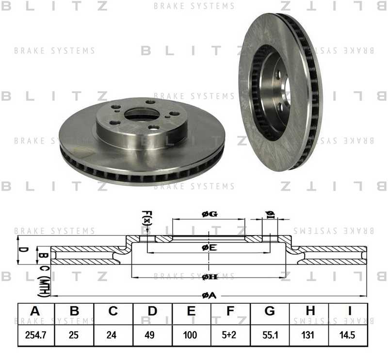Диск тормозной <b>BLITZ BS0315</b> - изображение