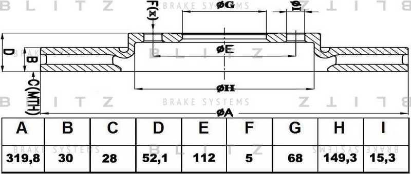 Диск тормозной <b>BLITZ BS0329</b> - изображение