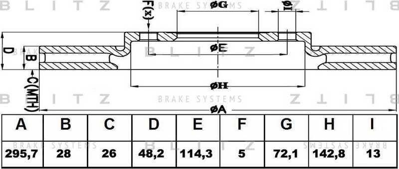 Диск тормозной <b>BLITZ BS0330</b> - изображение