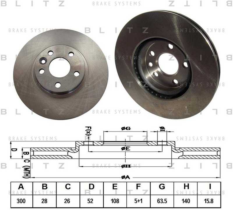 Диск тормозной <b>BLITZ BS0340</b> - изображение Диск тормозной <b>BLITZ BS0340</b> - изображение