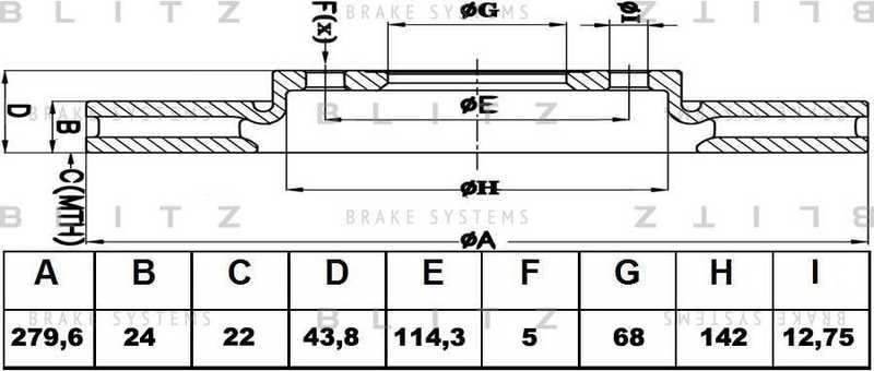 Диск тормозной <b>BLITZ BS0342</b> - изображение