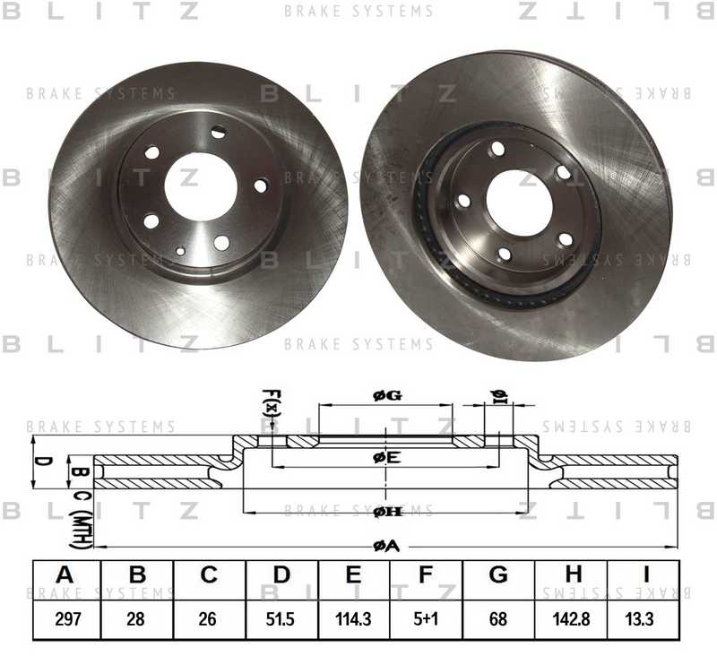 Диск тормозной <b>BLITZ BS0348</b> - изображение