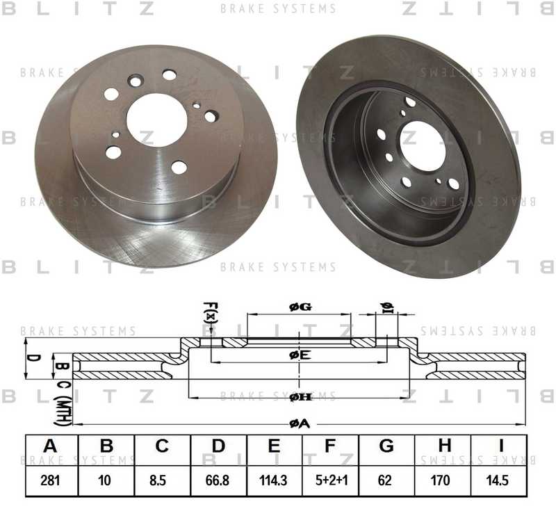 Диск тормозной <b>BLITZ BS0349</b> - изображение