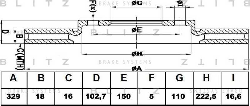 Диск тормозной <b>BLITZ BS0351</b> - изображение