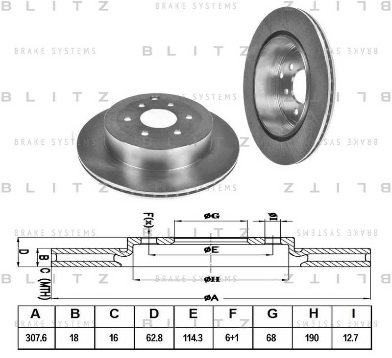 Диск тормозной <b>BLITZ BS0352</b> - изображение