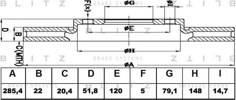 Диск тормозной <b>BLITZ BS0369</b> - изображение