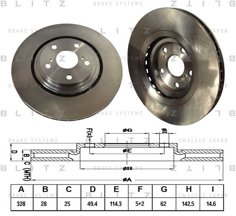 Диск тормозной <b>BLITZ BS0375</b> - изображение
