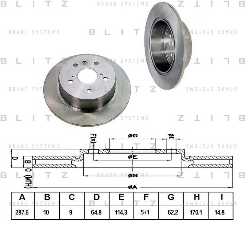 Диск тормозной <b>BLITZ BS0379</b> - изображение
