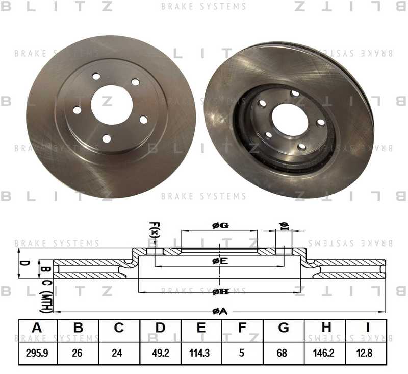 Диск тормозной <b>BLITZ BS0382</b> - изображение