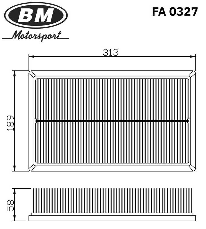 BM FA 0327 фильтр воздушный TRANSPORTER T5, T6, MULTIVAN T5, T6 <b>BM-MOTORSPORT FA0327</b> - изображение 3