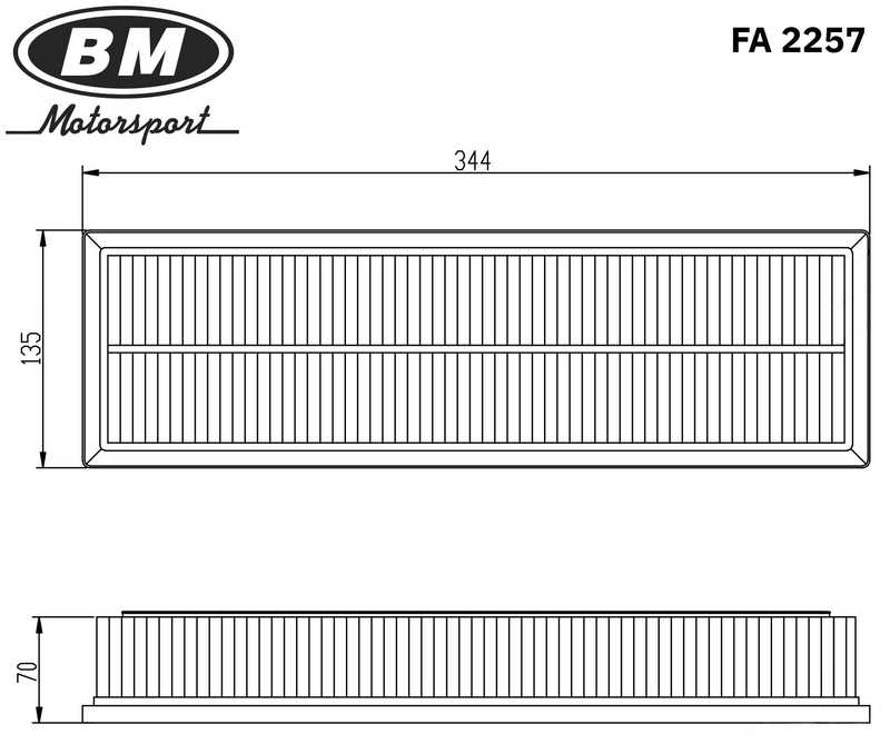 Фильтр воздушный, VW <b>BM-MOTORSPORT FA2257</b> - изображение 1