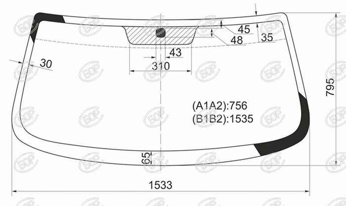Стекло лобовое ВАЗ 2123 Chevrolet Niva 98- БОРСТЕК 4544AGSBL1P - изображение