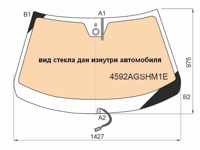 Стекло лобовое LADA Vesta 22 / Aura 24 полный обогрев, местто под датчик дождя БОРСТЕК 4592AGSHM1E - изображение