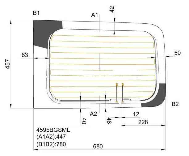 Стекло заднее левое LADA Largus 12- / Dacia Logan Mcv 08-12 зеленый оттенок, обогрев БОРСТЕК 4595BGSML - изображение