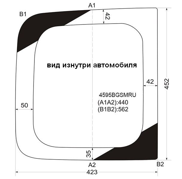 Стекло заднее правое LADA Largus 12- / Dacia Logan Mcv 08-12 зеленый оттенок БОРСТЕК 4595BGSMRU - изображение