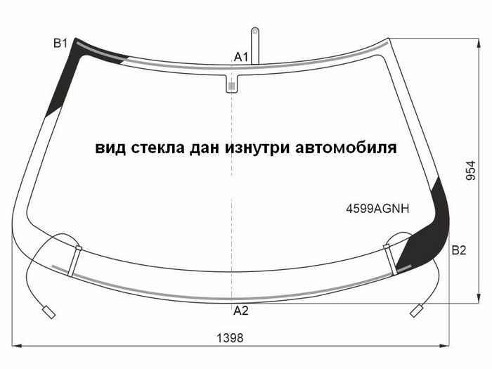 Стекло лобовое ВАЗ 2190 LADA Granta 11- / Datsun mi-Do 14-21 полный обогрев БОРСТЕК 4599AGNH - изображение