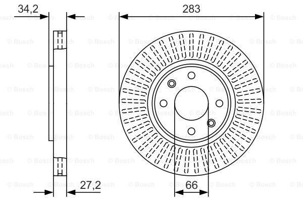 Диск тормозной передний <b>BOSCH 0986479W69</b> - изображение Диск тормозной передний <b>BOSCH 0986479W69</b> - изображение