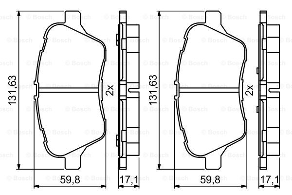 Колодки тормозные дисковые передние <b>BOSCH 0986494792</b> - изображение 6