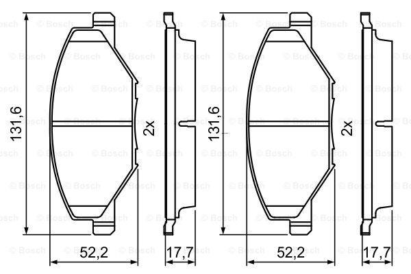 Колодки тормозные дисковые передние <b>BOSCH 0986495390</b> - изображение